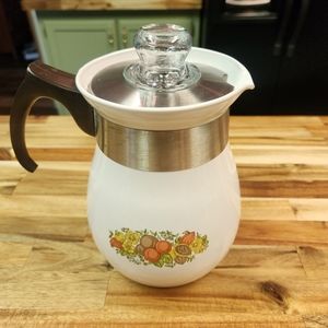 Vintage Corning Ware Spice o' Life Stove Top 6 Cup Percolator P-146